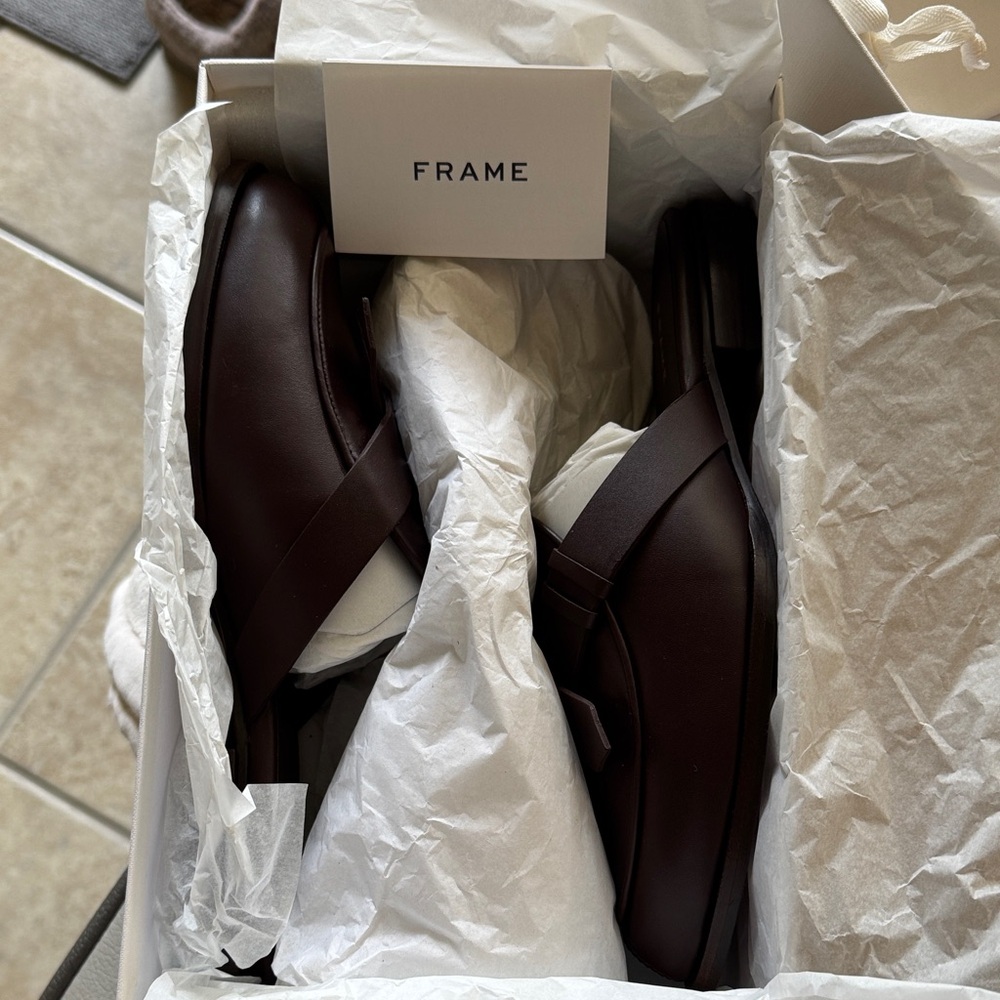 Frame Denim Brown Leather Loafers - Picture 4 of 8